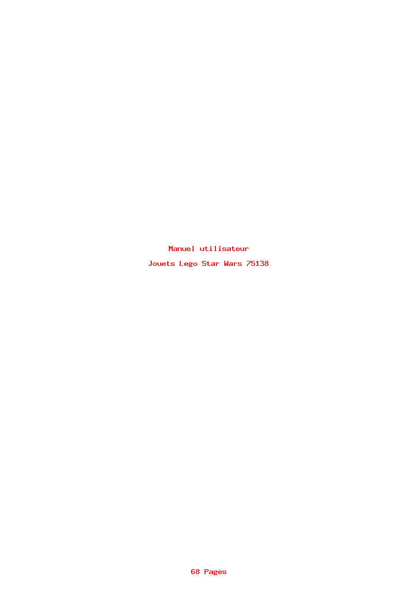Page 1 de la notice Manuel utilisateur Lego Star Wars 75138