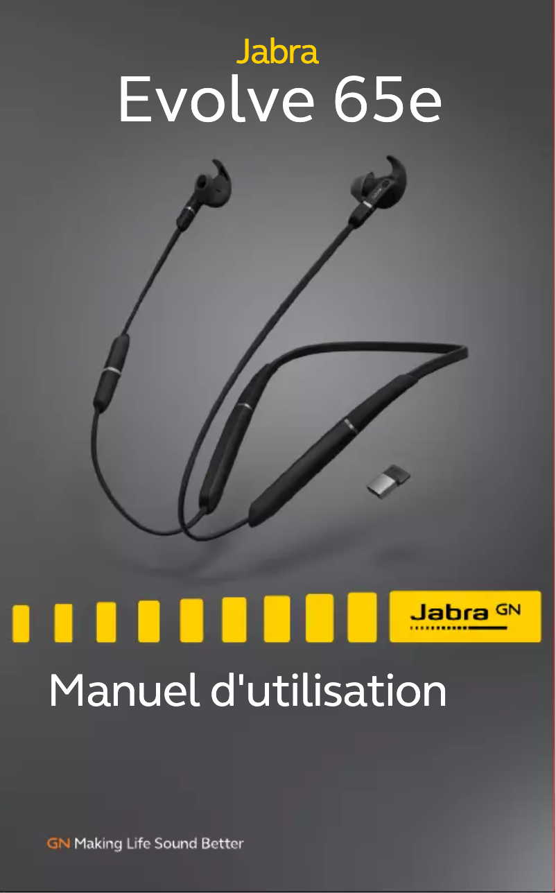 Page 1 de la notice Manuel utilisateur Jabra Evolve 65e