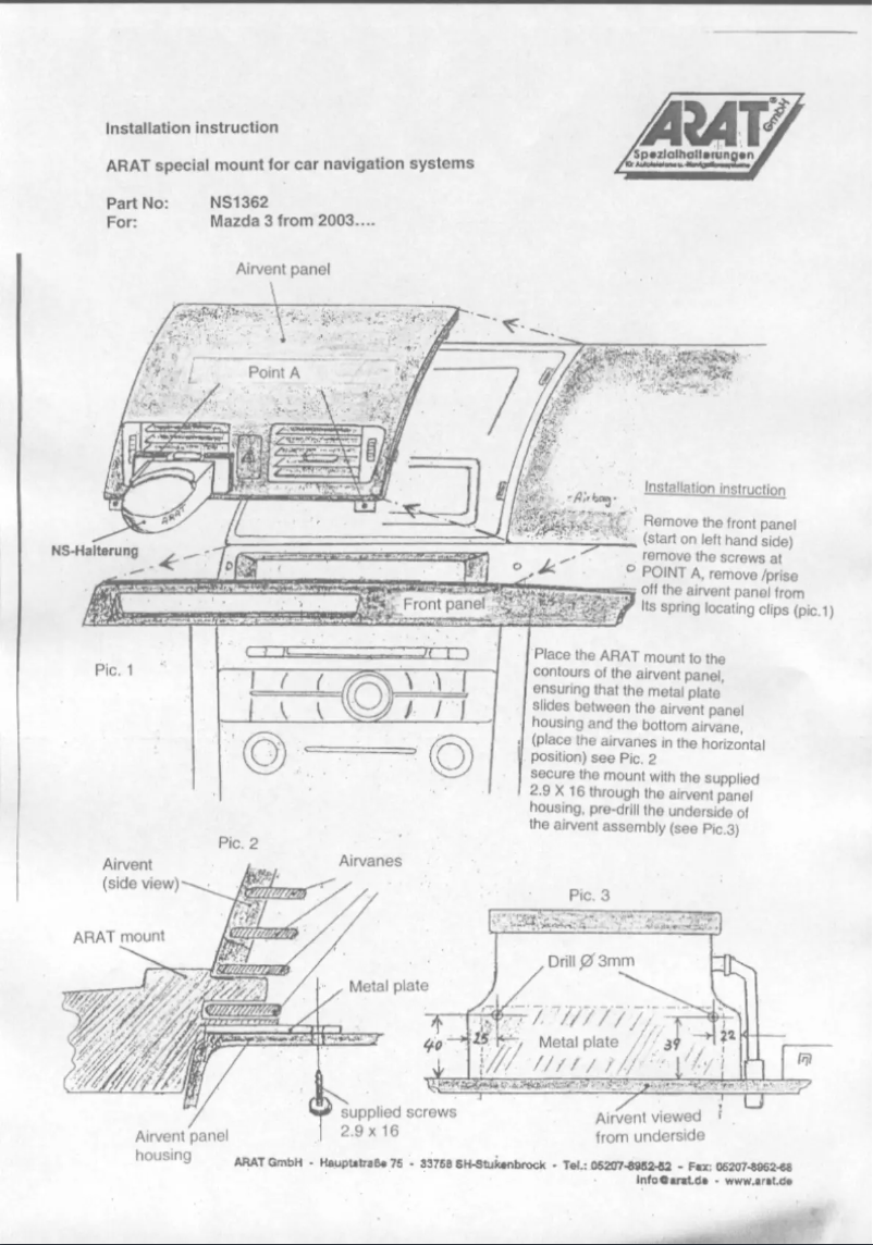 Page 1 de la notice Manuel utilisateur Arat NS1362