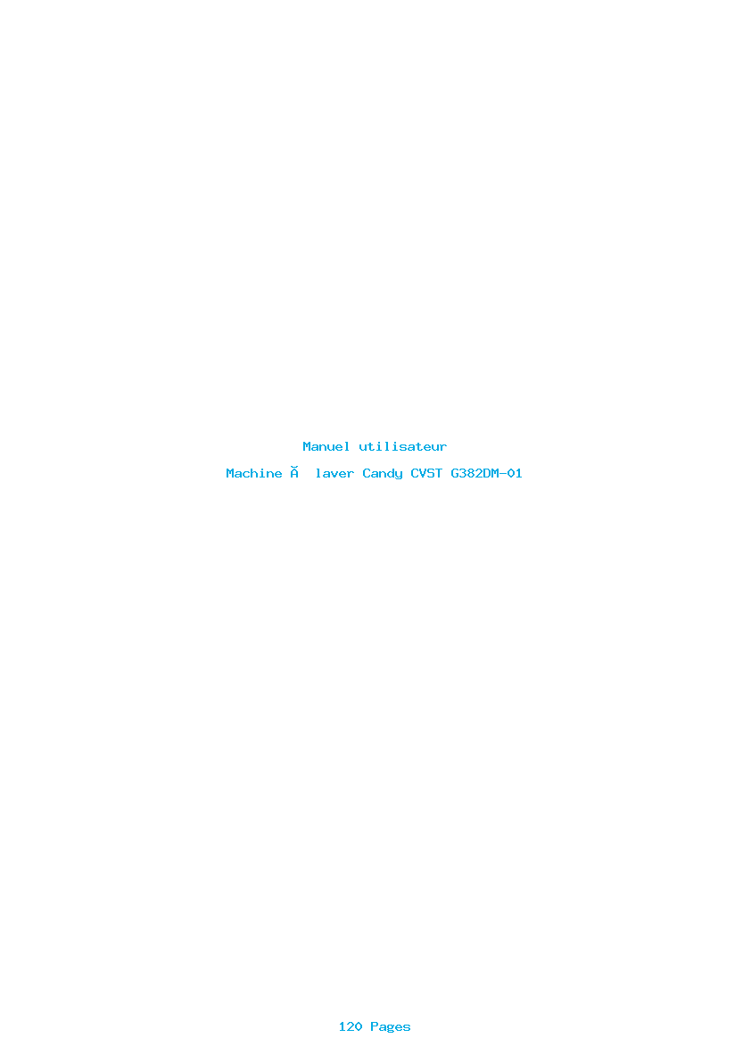 Page 1 de la notice Manuel utilisateur Candy CVST G382DM-01