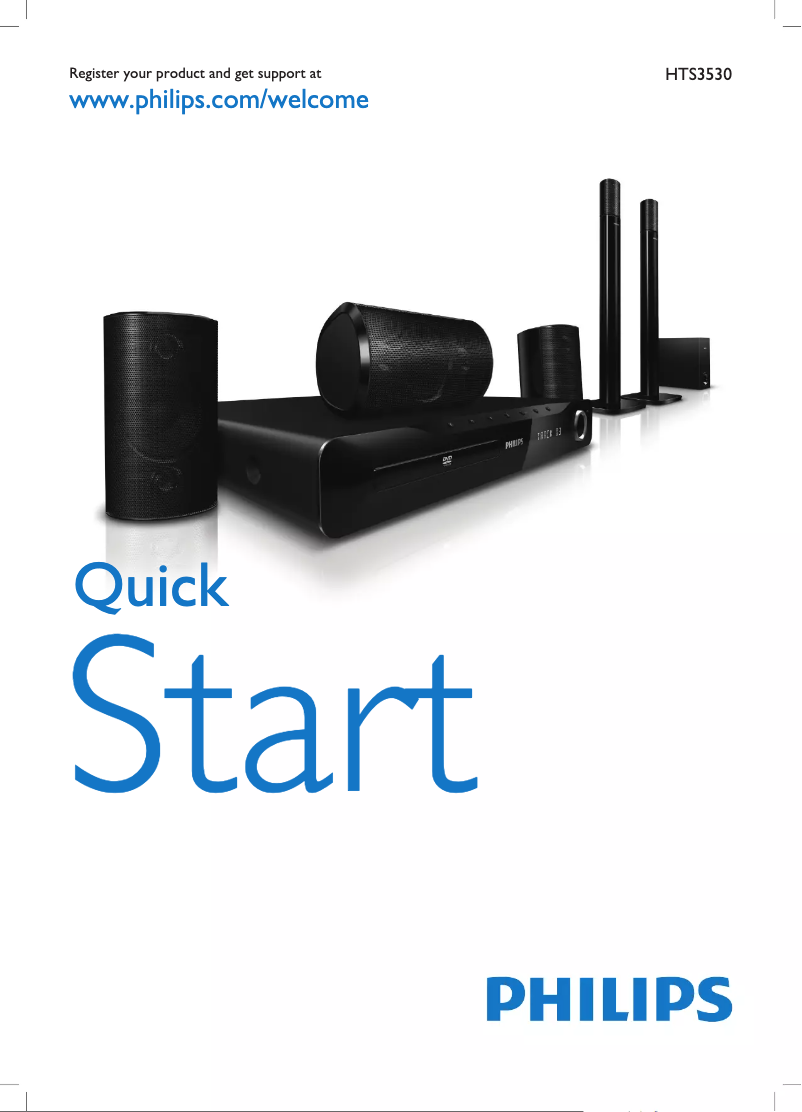 Page n°1 - Guide de démarrage rapide Philips HTS3530
