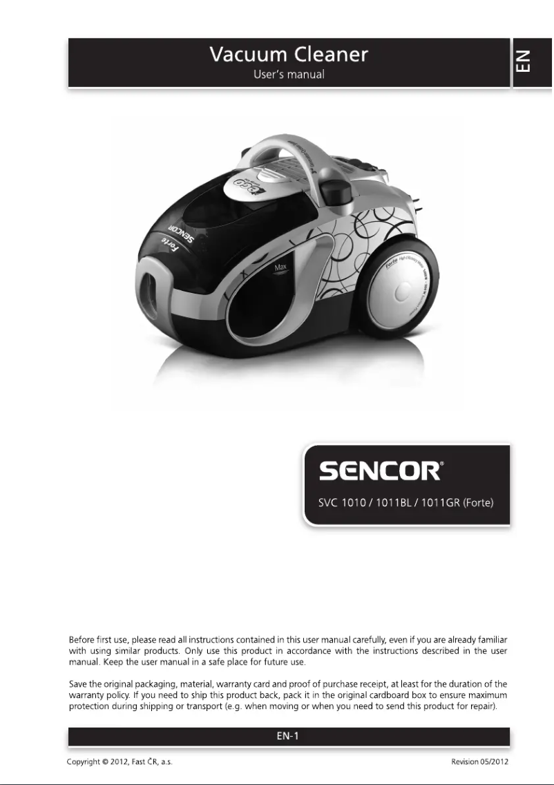 Página 1 del manual Manual de usuario Sencor SVC 1011GR FORTE