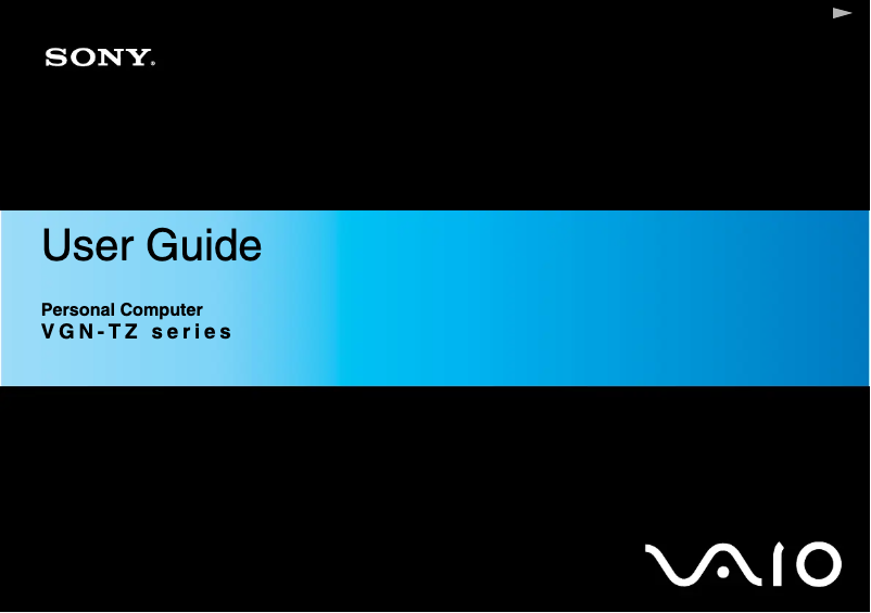 Page 1 de la notice Manuel utilisateur Sony Vaio VGN-TZ2AWN