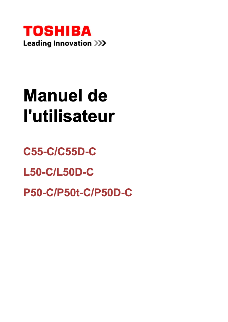 Page 1 de la notice Manuel utilisateur Toshiba Satellite C55-C