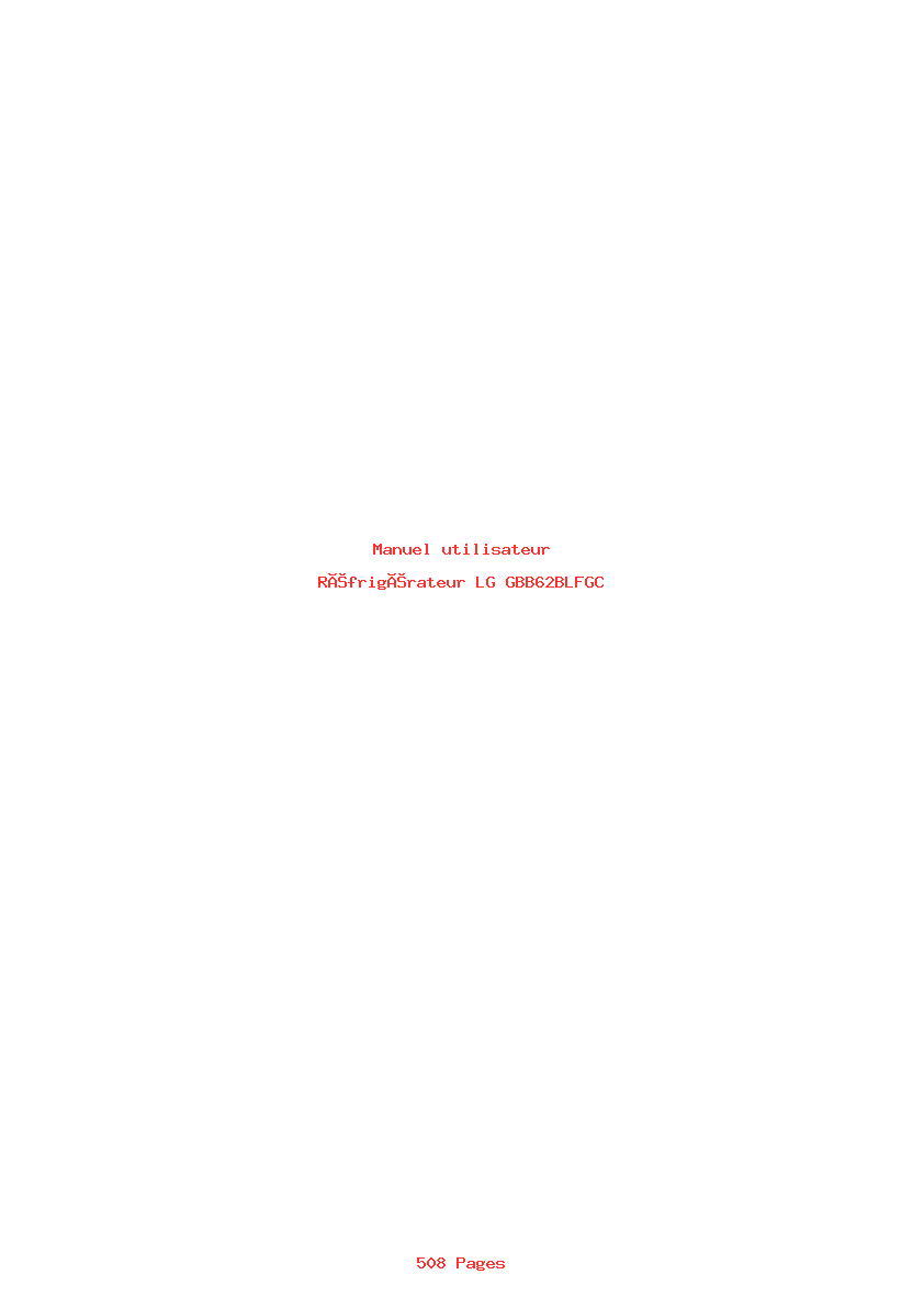 Page 1 de la notice Manuel utilisateur LG GBB62BLFGC