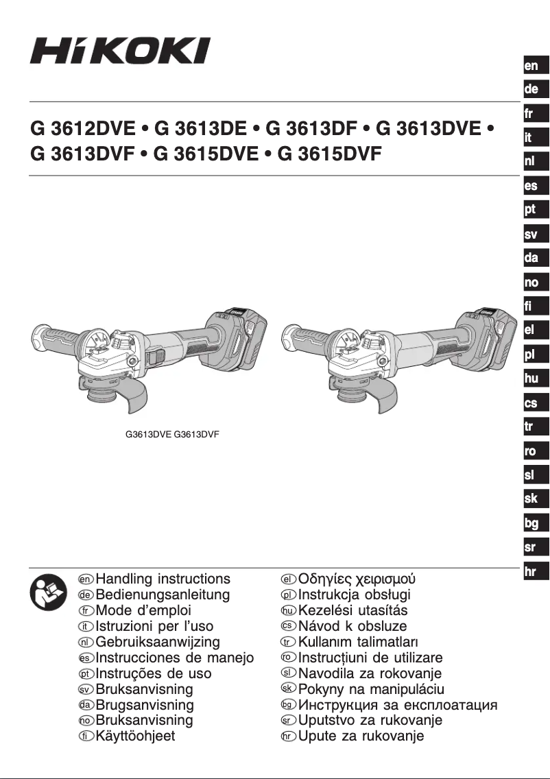 Page 1 de la notice Manuel utilisateur HiKOKI G3613DVF