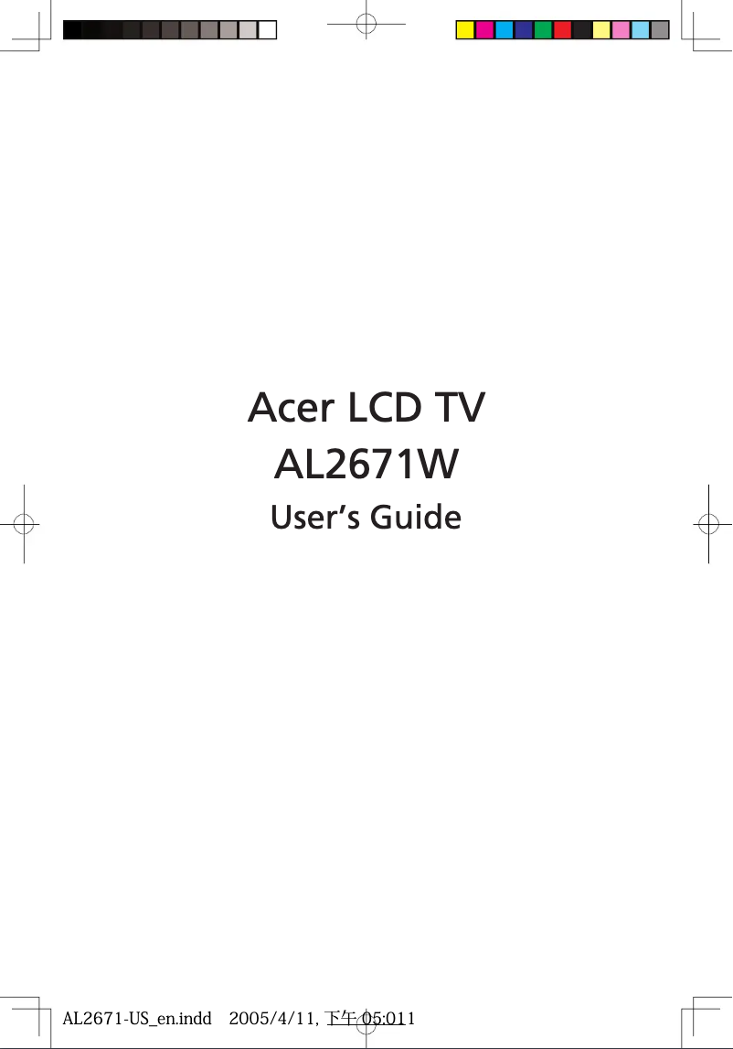 Page 1 de la notice Manuel utilisateur Acer AL2671W