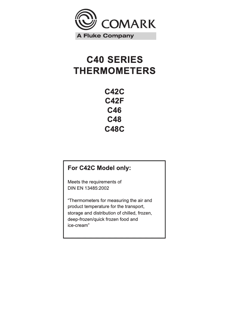 Page 1 of the manual User Manual Comark C48C