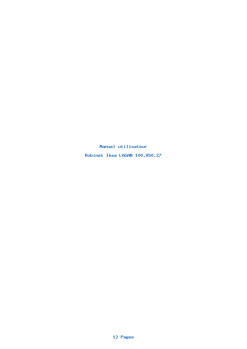 Page 1 de la notice Manuel utilisateur Ikea LAGAN 100.850.27