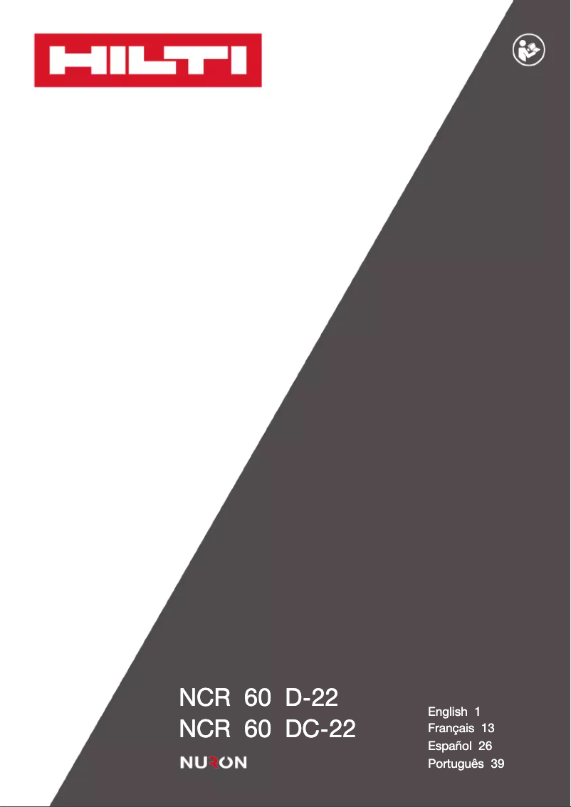 Page 1 de la notice Manuel utilisateur Hilti NCR 60 DC-A22