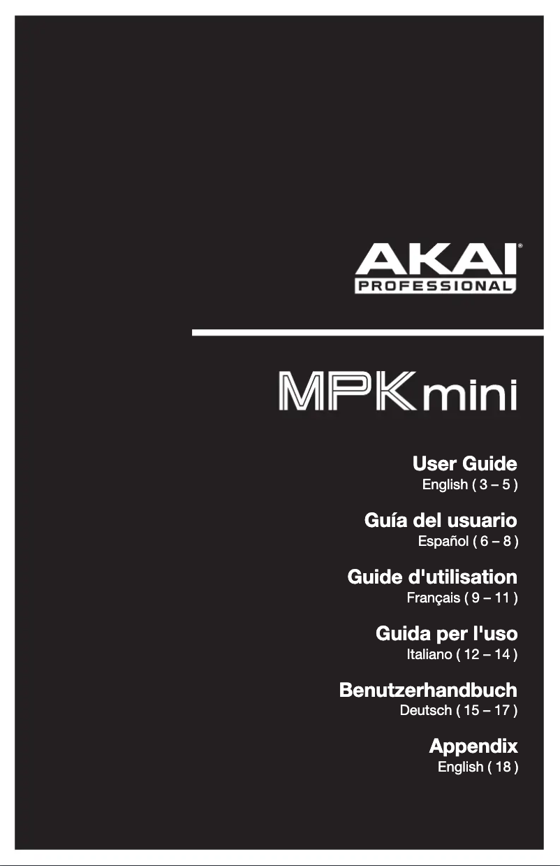 Página 1 del manual Manual de usuario AKAI MPK Mini MK2