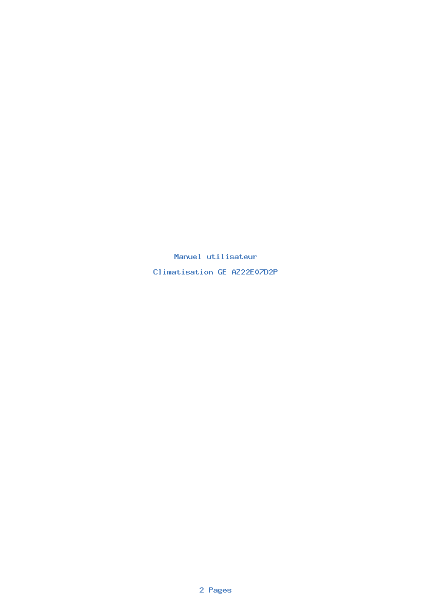 Image de la première page du manuel de l'appareil AZ22E07D2P