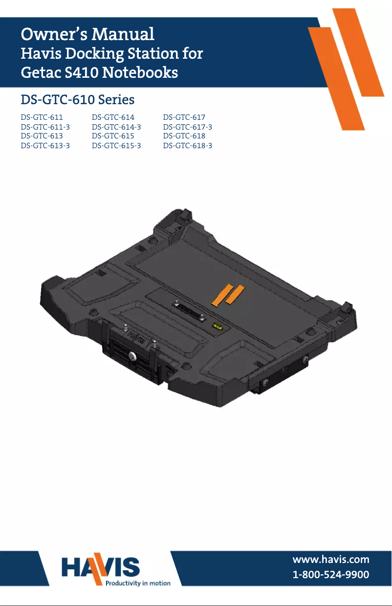 Page 1 de la notice Manuel utilisateur Havis PKG-DS-GTC-611-3