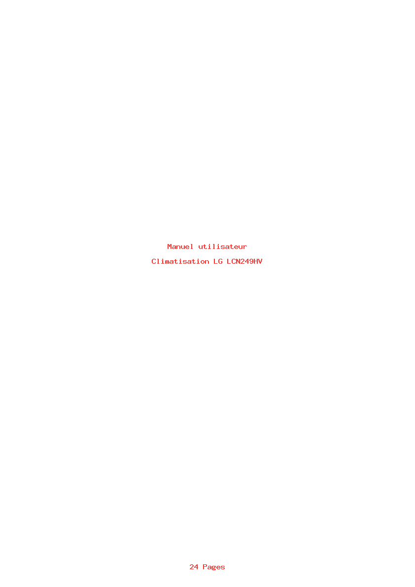 Page 1 de la notice Manuel utilisateur LG LCN249HV