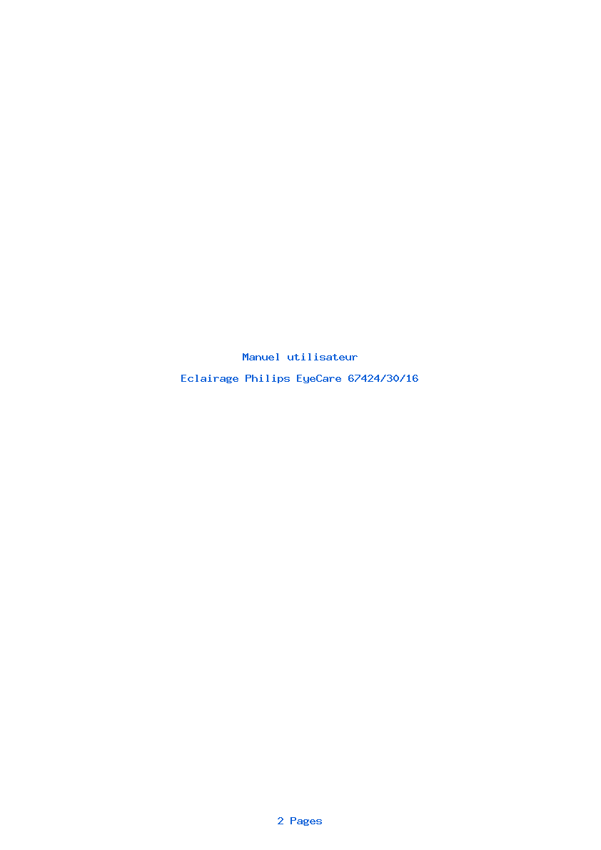 Page 1 de la notice Manuel utilisateur Philips EyeCare 67424/30/16