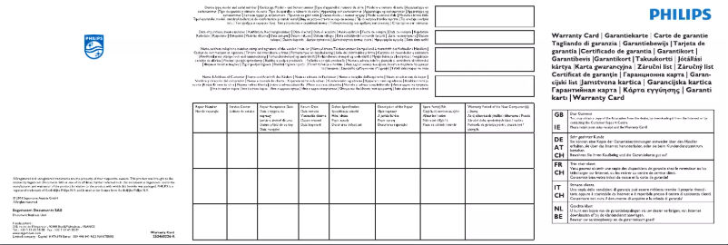 Página 1 del manual Información de garantía Philips Screeneo HDP1550
