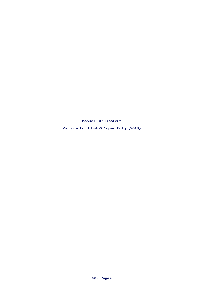 Page 1 de la notice Manuel utilisateur Ford F-450 Super Duty (2016)