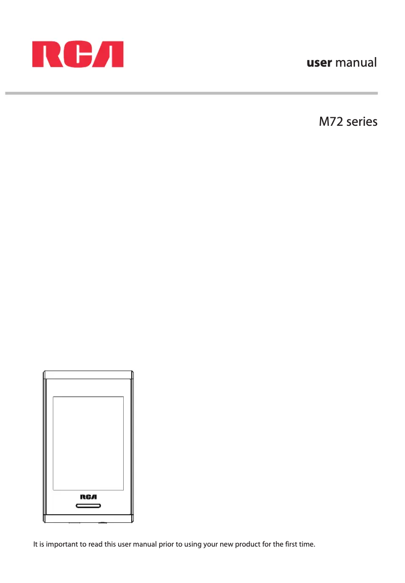 Page 1 of the manual User Manual RCA M7208