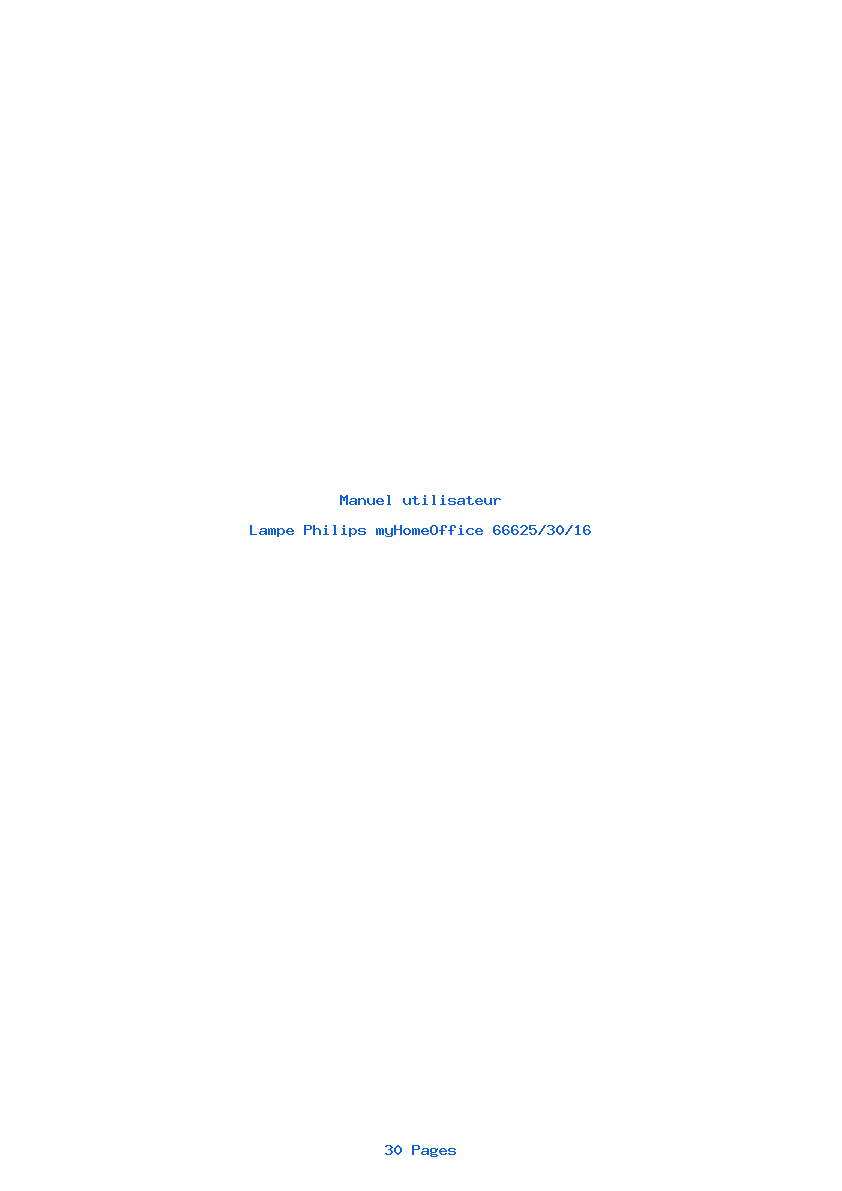 Page 1 de la notice Manuel utilisateur Philips myHomeOffice 66625/30/16