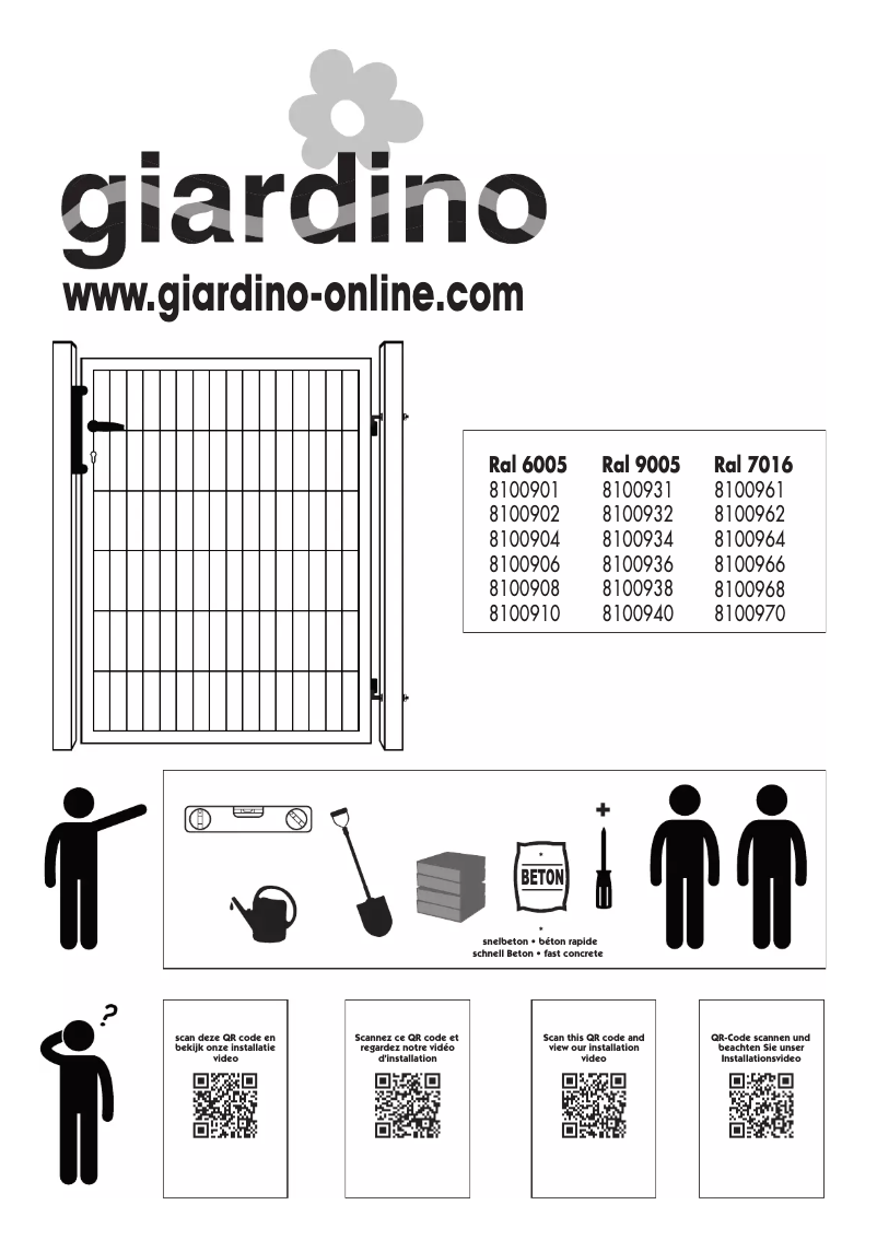 Page 1 de la notice Manuel utilisateur Giardino 8100901