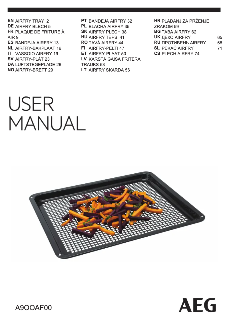 Page 1 de la notice Manuel utilisateur AEG A9OOAF00