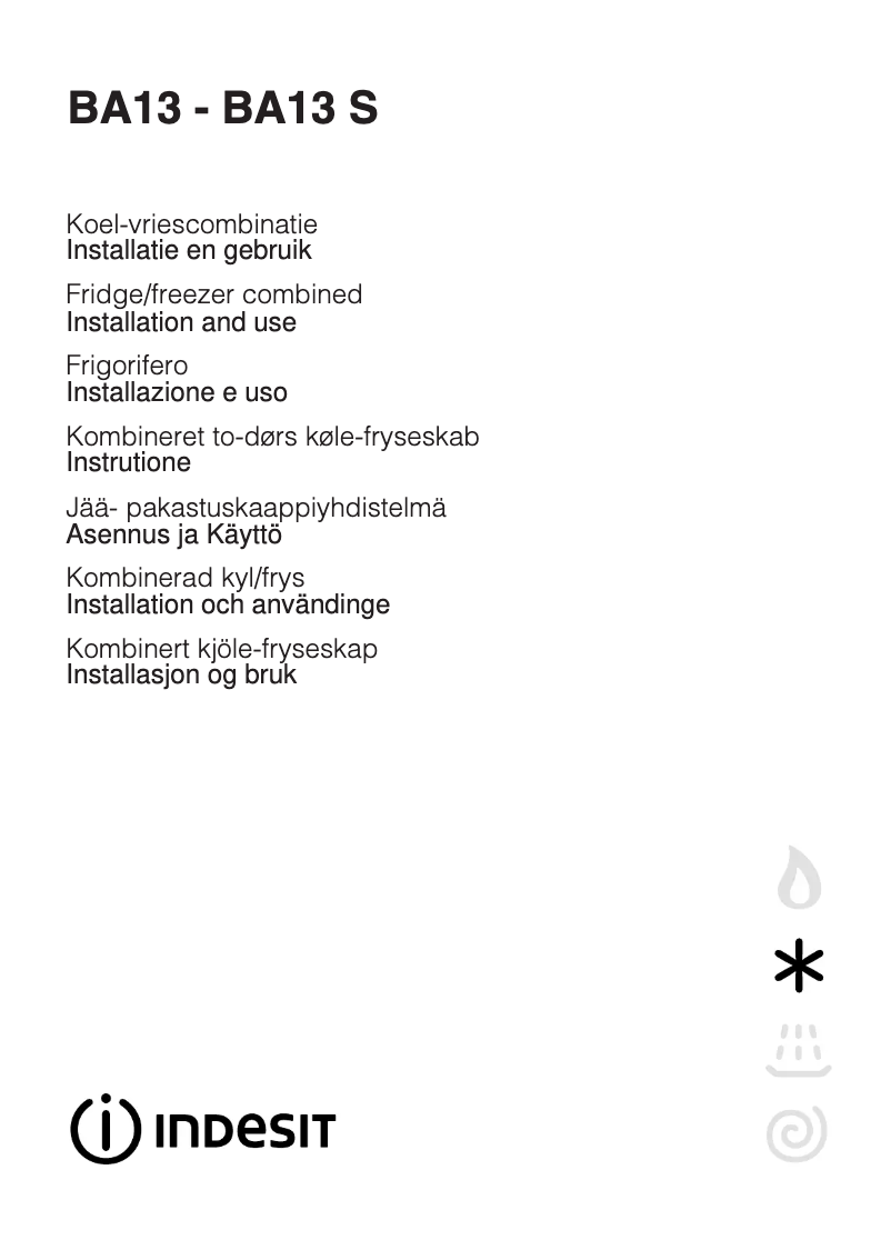 Página 1 del manual Manual de usuario Indesit BA 13 (NL)