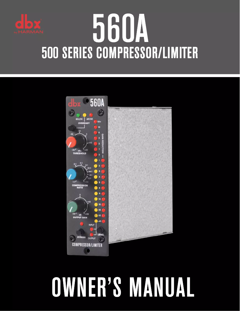 Page 1 de la notice Manuel utilisateur DBX 560A