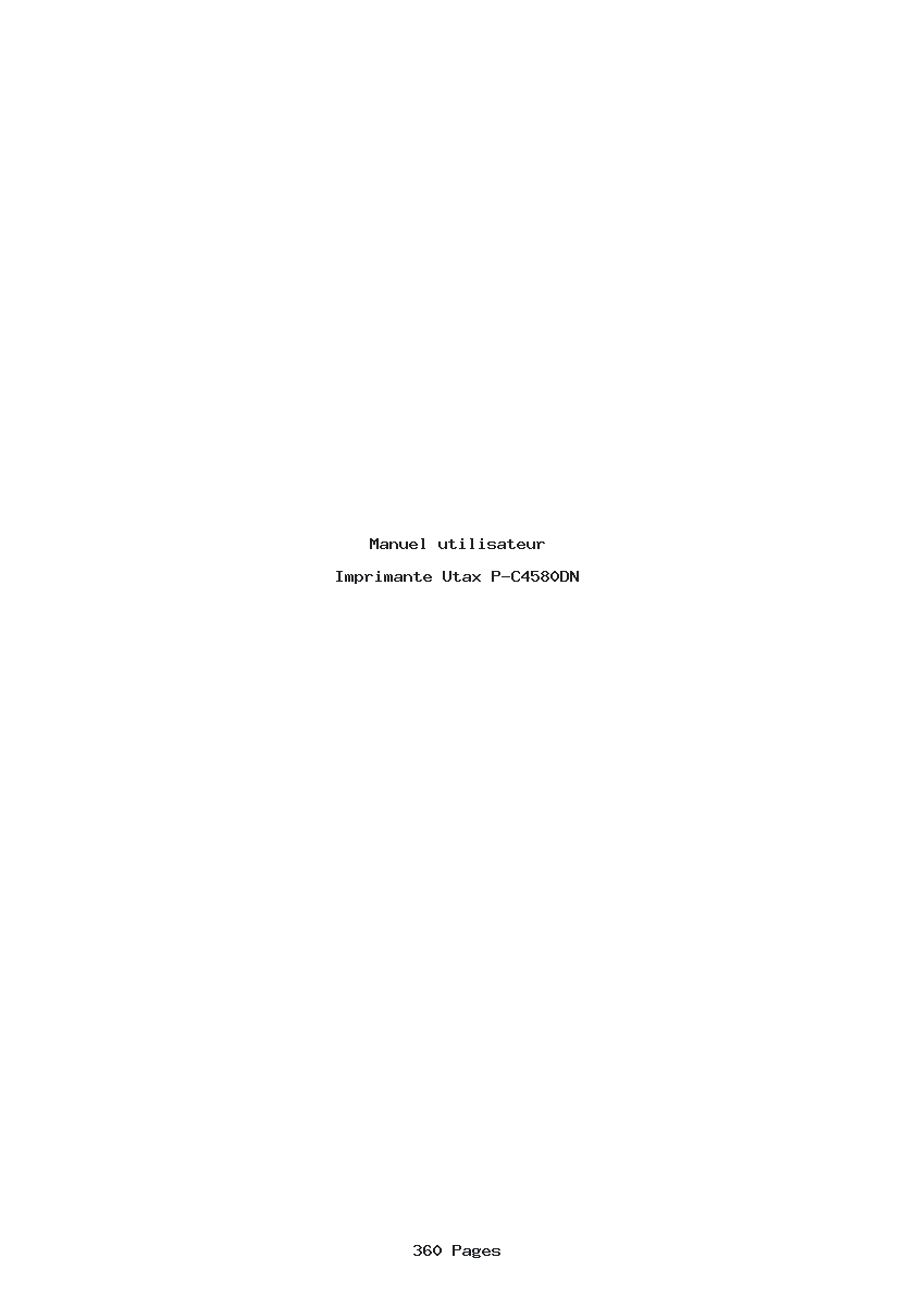 Page 1 de la notice Manuel utilisateur Utax P-C4580DN