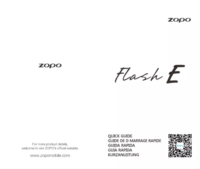 Page 1 de la notice Manuel utilisateur Zopo Flash E