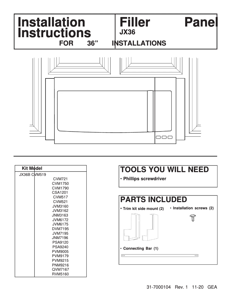 Página 1 del manual Manual de usuario GE JX36BTS