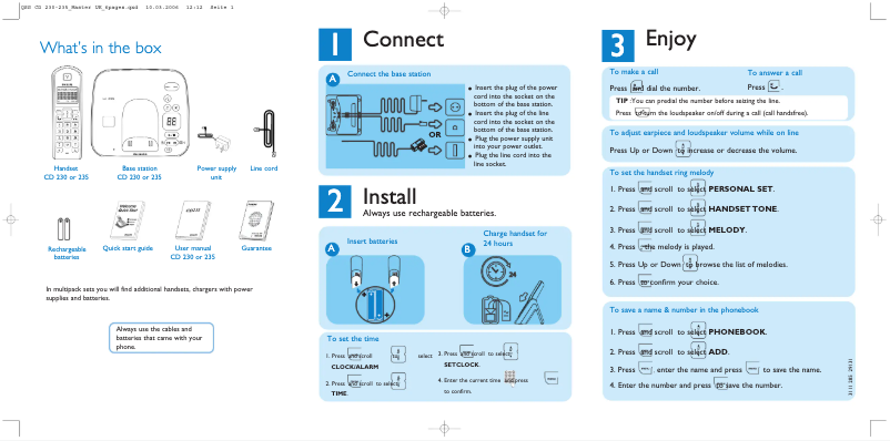 First page image of the manual for CD1302S