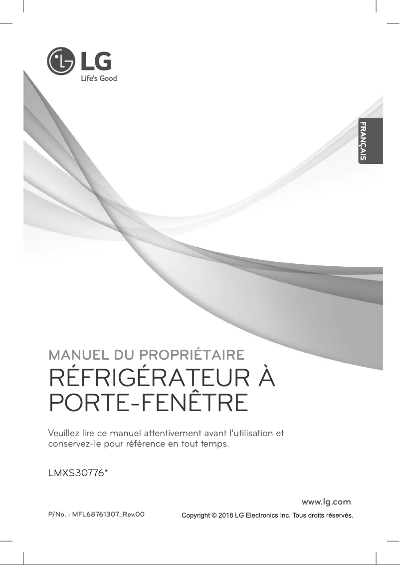 Page 1 de la notice Manuel utilisateur LG LMXS30776S