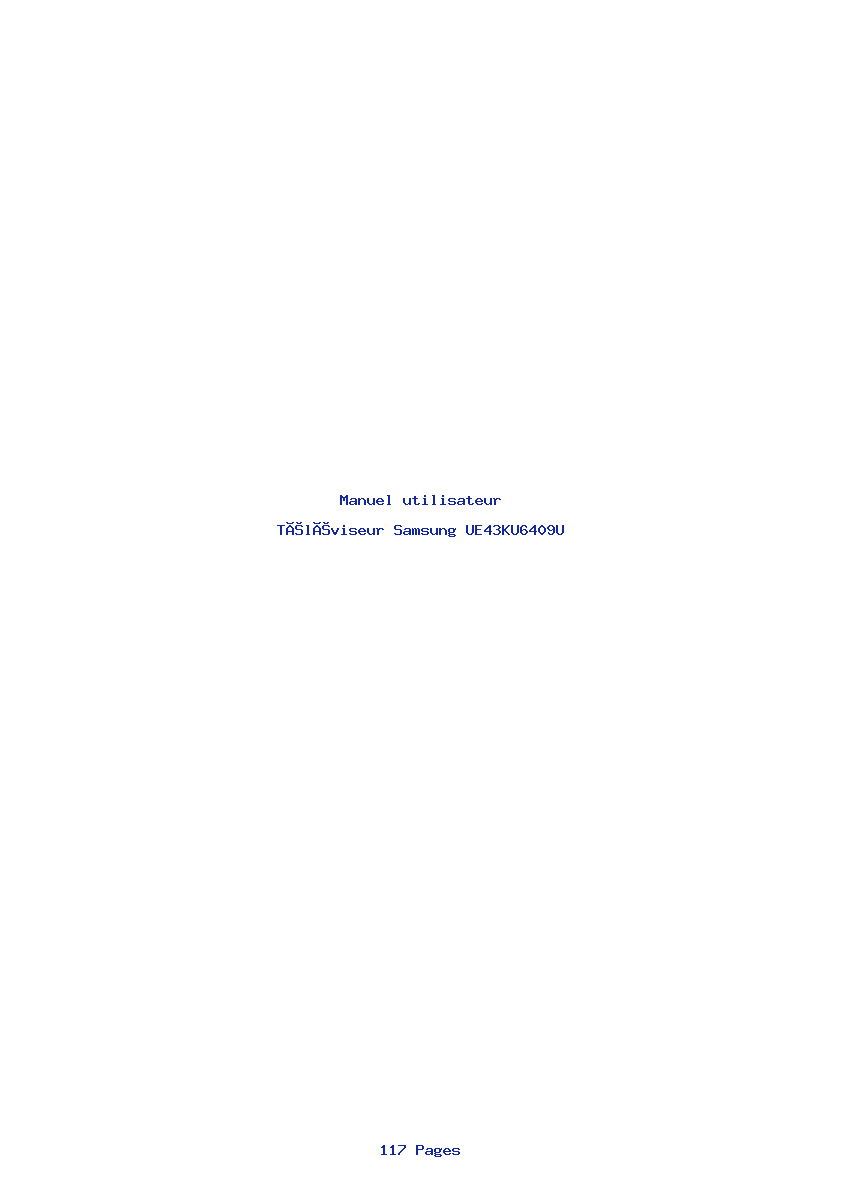 Page 1 de la notice Manuel utilisateur Samsung UE43KU6409U