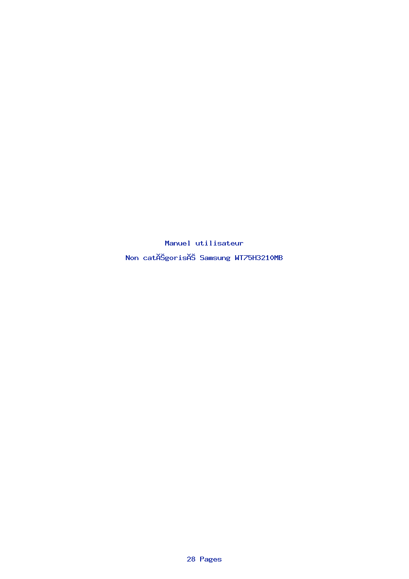 Page 1 de la notice Manuel utilisateur Samsung WT75H3210MB