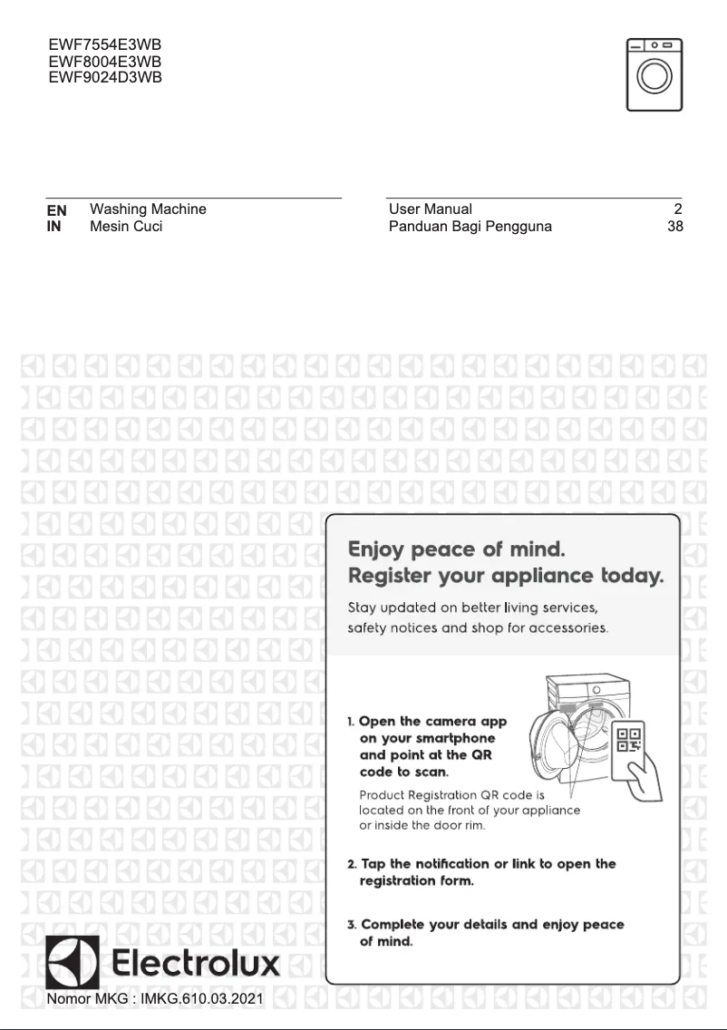 Página 1 del manual Manual de usuario Electrolux EWF8004E3WB