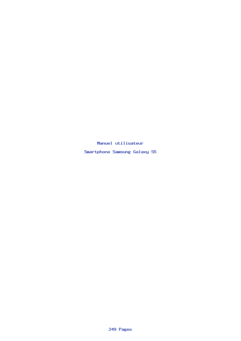 Page 1 de la notice Manuel utilisateur Samsung Galaxy S5