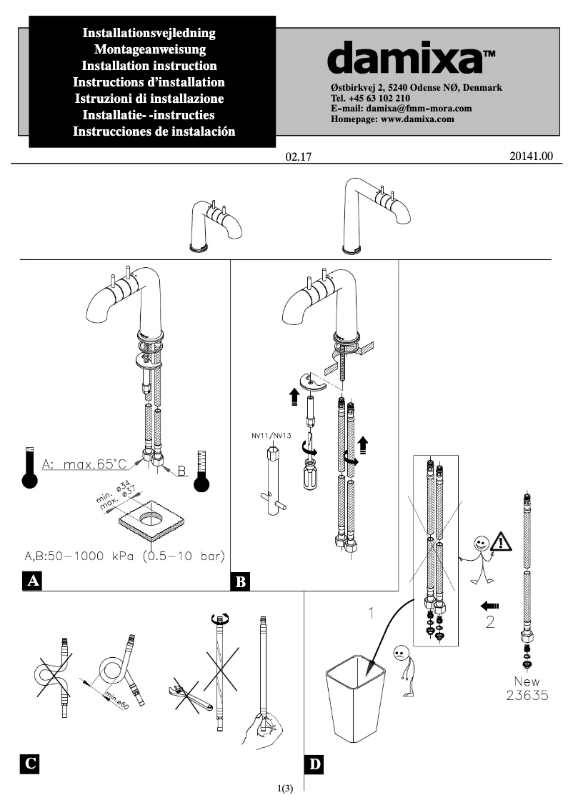 Page 1 de la notice Manuel utilisateur Damixa 7300066