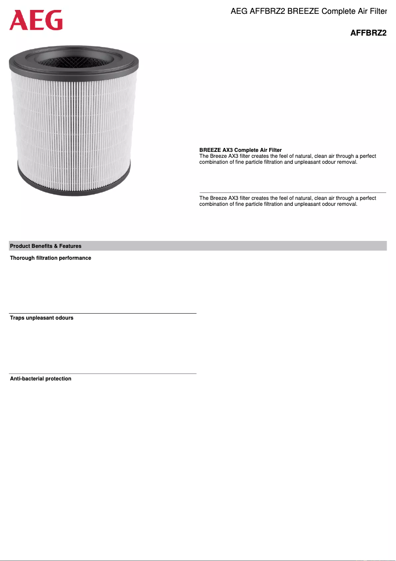 Página 1 del manual Manual de usuario AEG AFFBRZ2