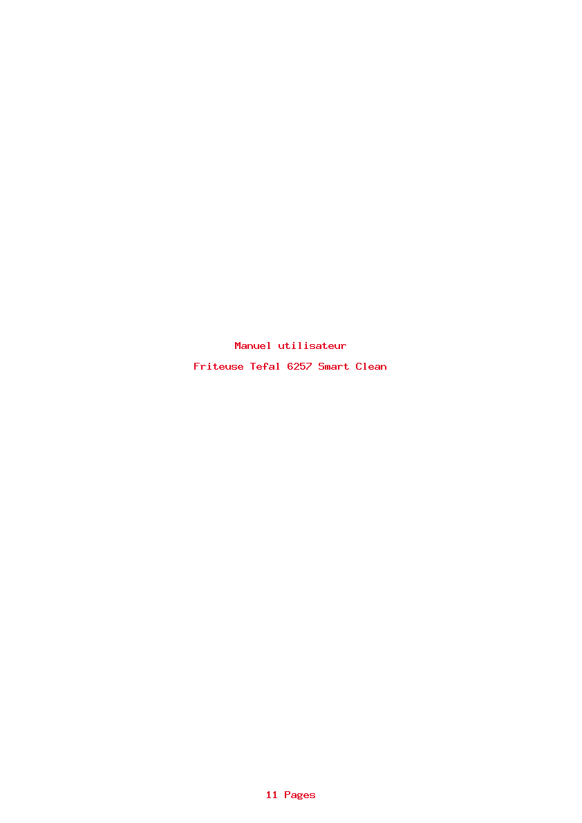 Page 1 de la notice Manuel utilisateur Tefal 6257 Smart Clean