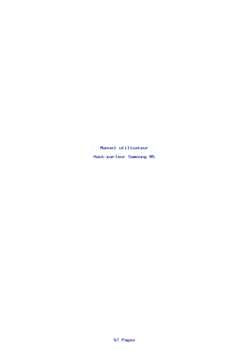 Page 1 de la notice Manuel utilisateur Samsung M5