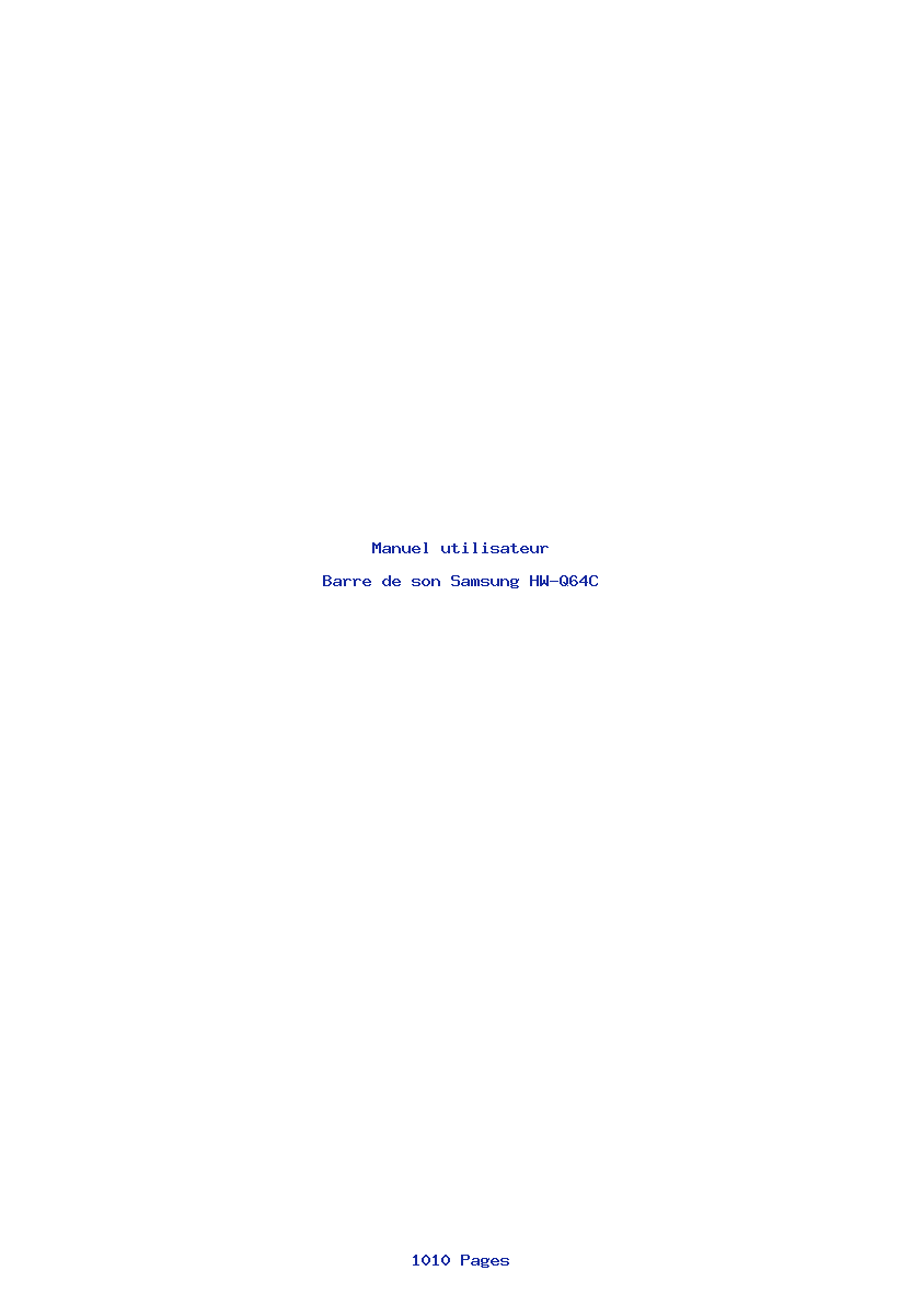 Page 1 de la notice Manuel utilisateur Samsung HW-Q64C