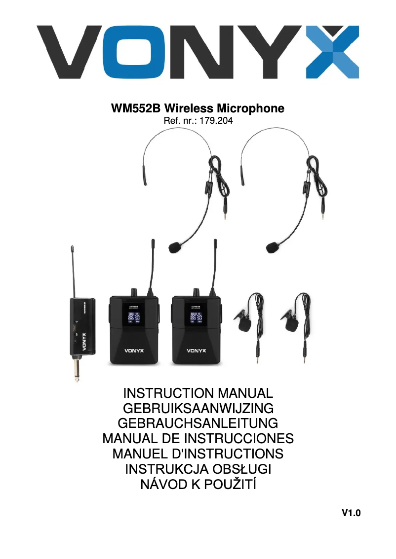 Page 1 de la notice Manuel utilisateur Vonyx WM552B