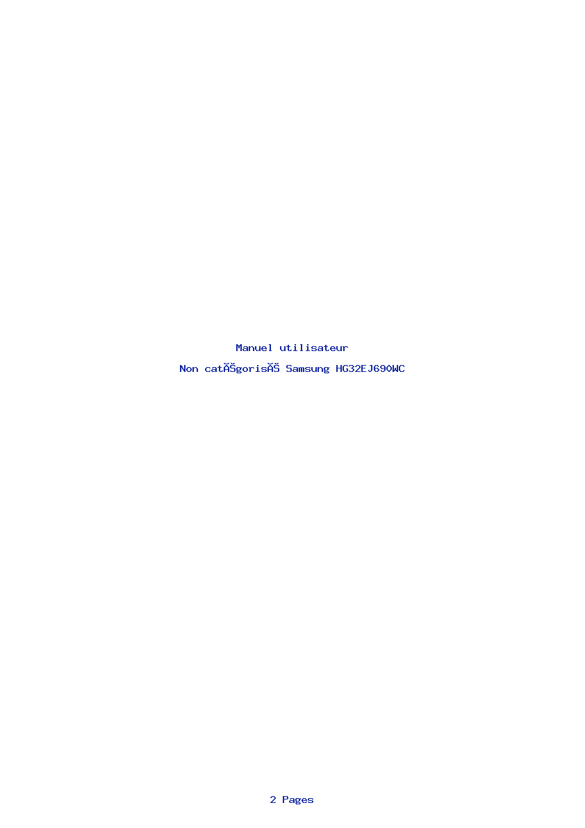 Image de la première page du manuel de l'appareil HG32EJ690WC