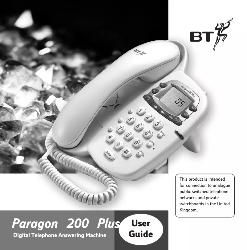 Page 1 de la notice Manuel utilisateur BT Paragon 200 Plus