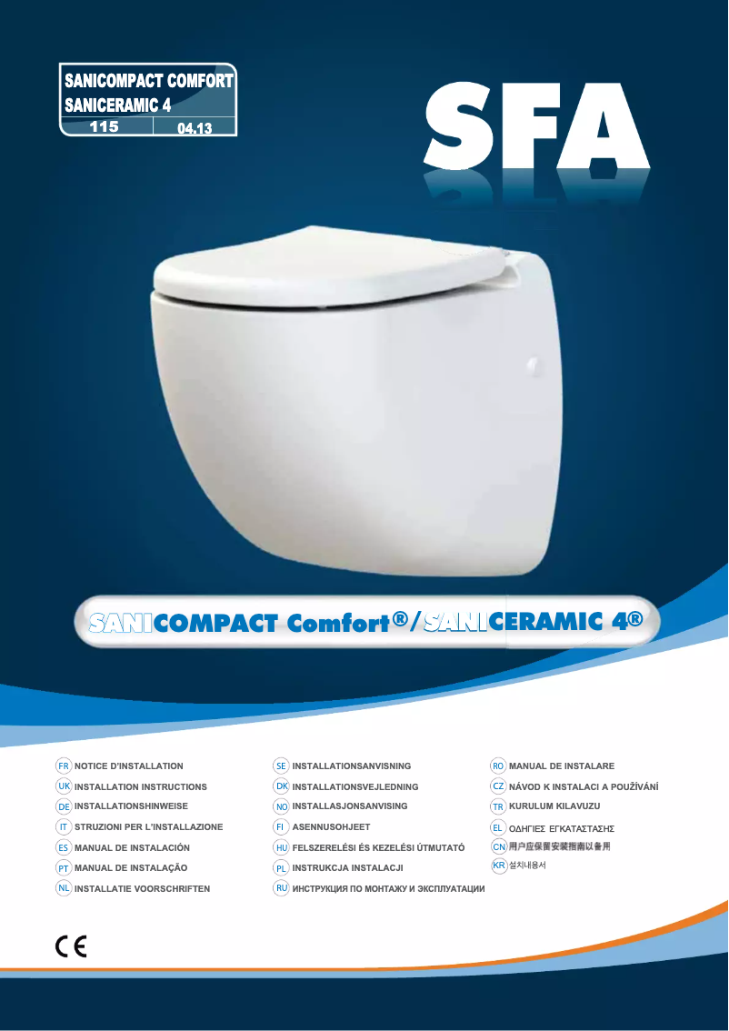 Page 1 de la notice Manuel utilisateur Sanibroyeur Sanicompact Comfort ECO Plus