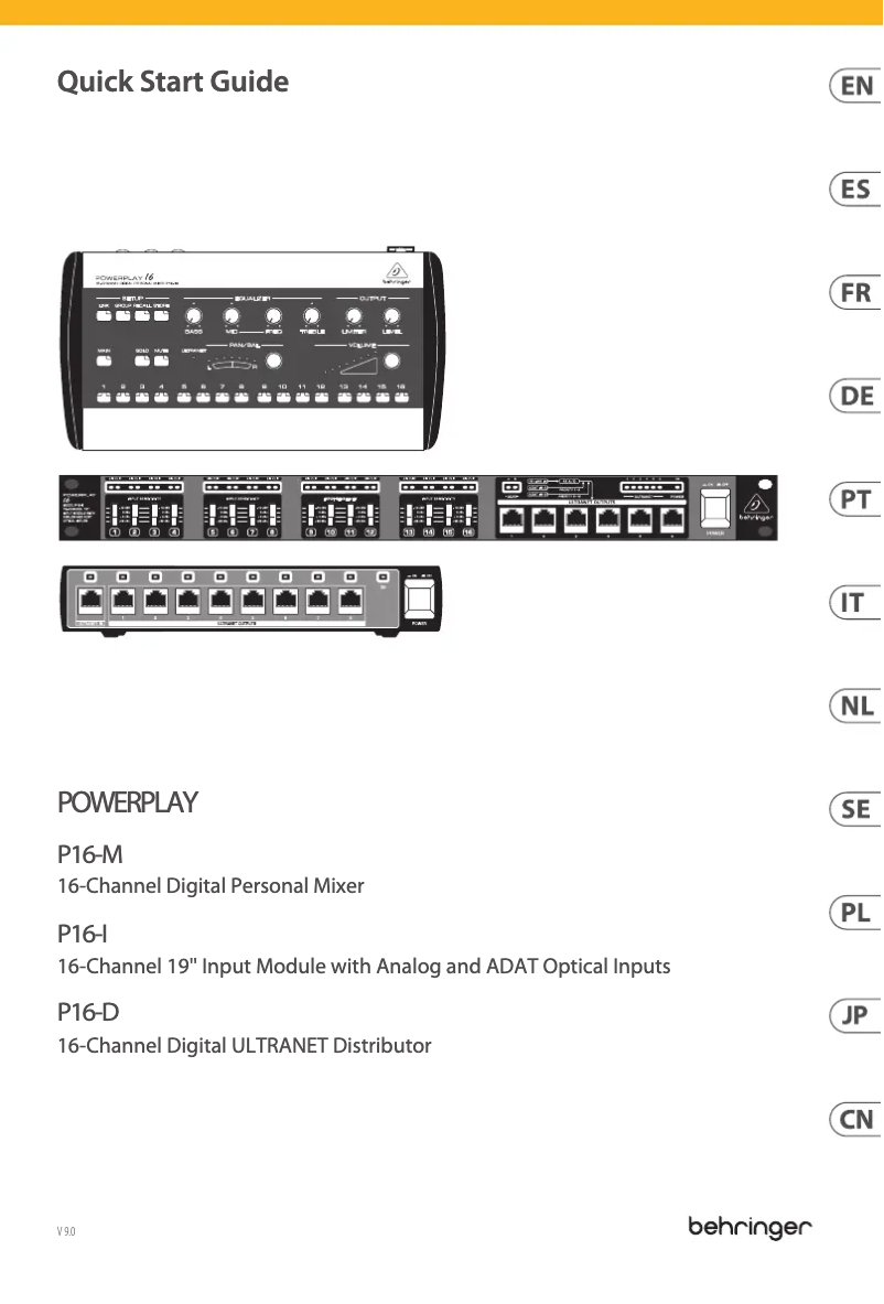 Page 1 de la notice Manuel utilisateur Behringer Powerplay P16-MB