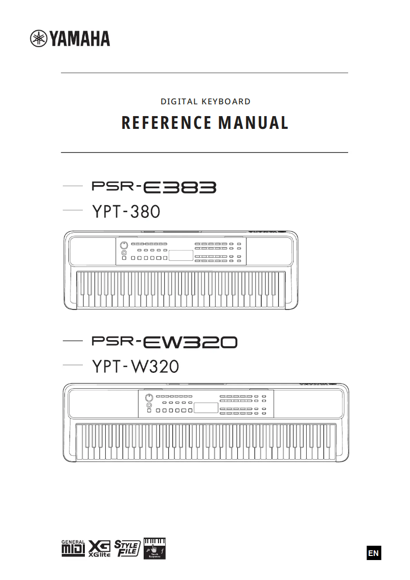 Page 1 de la notice Manuel utilisateur Yamaha PSR-E383