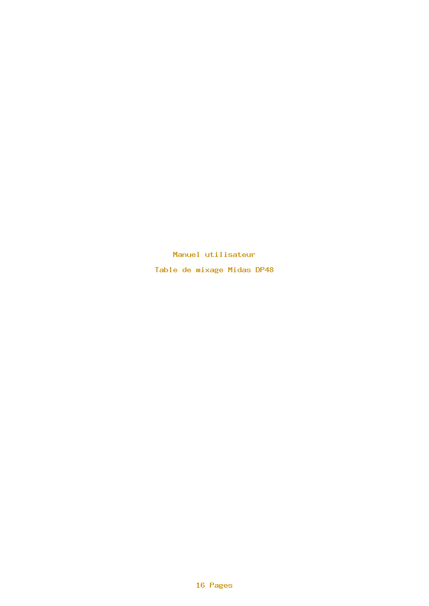 Page 1 de la notice Manuel utilisateur Midas DP48