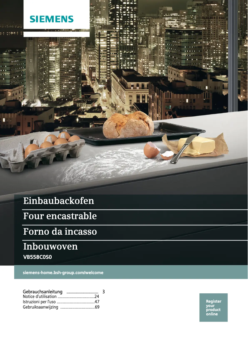 Page 1 de la notice Manuel utilisateur Siemens VB558C0S0