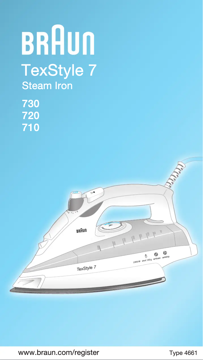 Página 1 del manual Manual de usuario Braun TexStyle 7 730